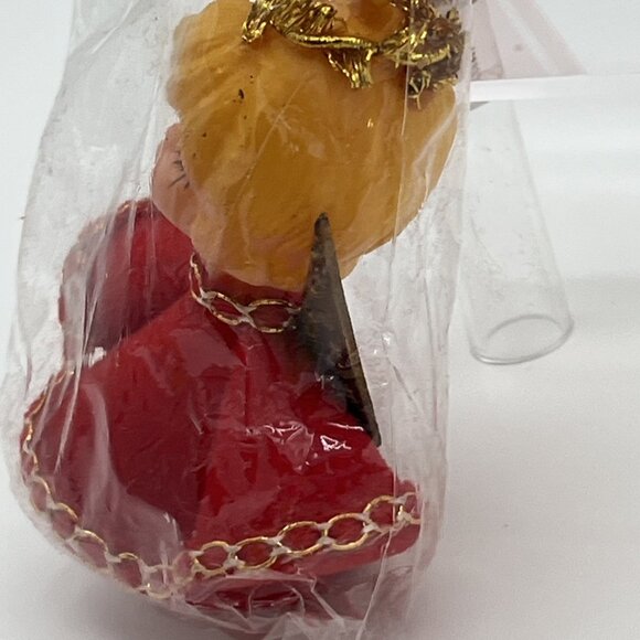 Vintage 3" Angel Blow Mold Ornament w/ Wings Hong Kong Original Package flocked - Picture 7 of 16